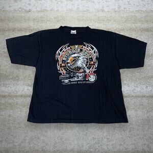 Vintage Y2K Sturgis Bike Rally Shirt Mens 2XL Black Cotton Short Sleeve 2005